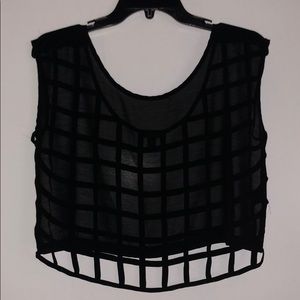 Black, see through, crop top